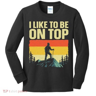 Funny Hiking Designfor Women Hiker Hike Mountain Hikingd Kids Long Sleeve Shirt