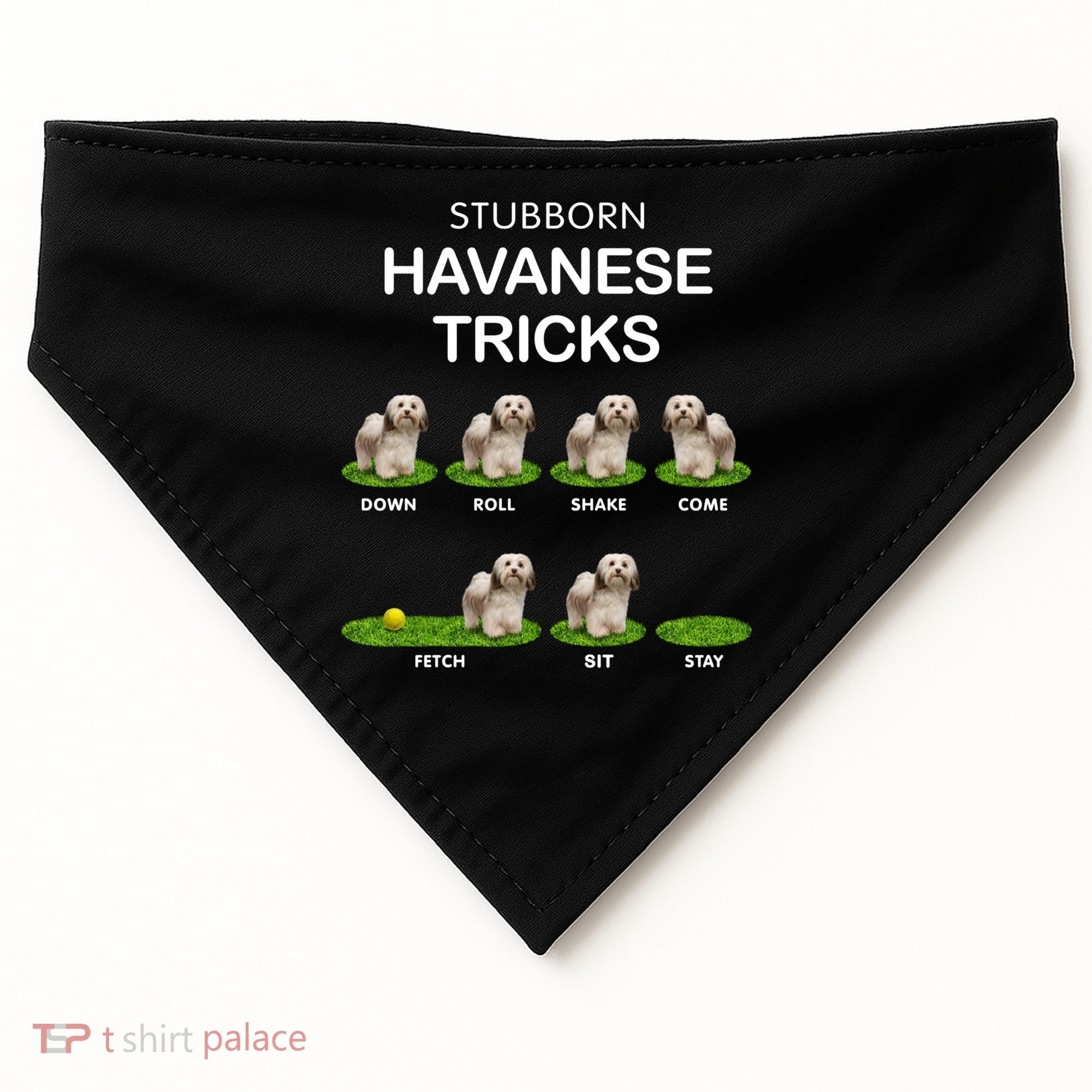 Funky Headed Dog Meaningful Gift Funny Havanese For Christmas Cool Gift USA-Made Doggie Bandana