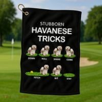 Funky Headed Dog Meaningful Gift Funny Havanese For Christmas Cool Gift Golf Towel thumb 1