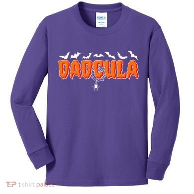 Funny Halloween Dadcula Dracula Kids Long Sleeve Shirt