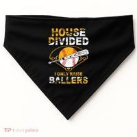 Funny House Divided I Only Raise Ballers Softball Baseball Gift USA-Made Doggie Bandana thumb 0