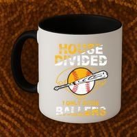 Funny House Divided I Only Raise Ballers Softball Baseball Gift Coffee Mug thumb 2