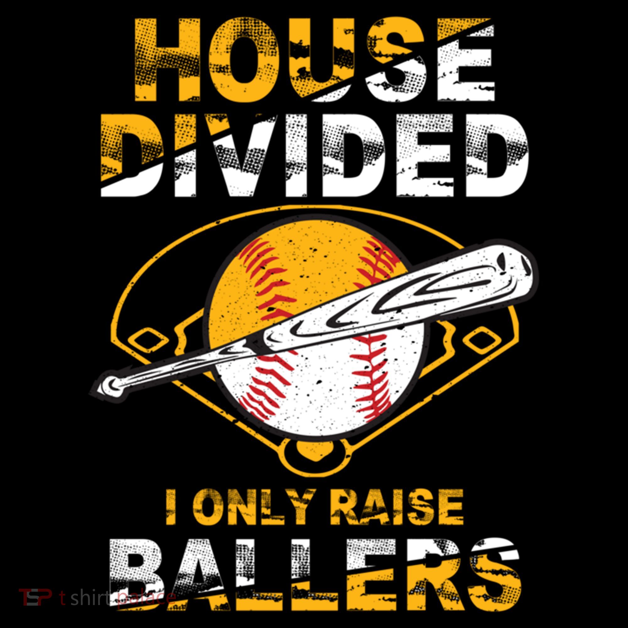 Funny House Divided I Only Raise Ballers Softball Baseball Gift Coffee Mug