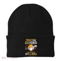 Funny House Divided I Only Raise Ballers Softball Baseball Gift Beanie thumb 0