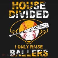 Funny House Divided I Only Raise Ballers Softball Baseball Gift Women's Hoodie thumb 2