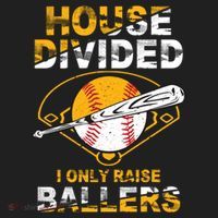 Funny House Divided I Only Raise Ballers Softball Baseball Gift Golf Towel thumb 3