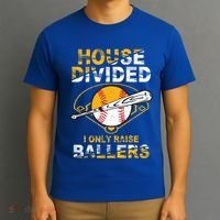 Funny House Divided I Only Raise Ballers Softball Baseball Gift T-Shirt thumb 3