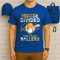 Funny House Divided I Only Raise Ballers Softball Baseball Gift T-Shirt thumb 6