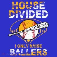Funny House Divided I Only Raise Ballers Softball Baseball Gift Baby Bodysuit thumb 2