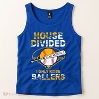 Funny House Divided I Only Raise Ballers Softball Baseball Gift Tank Top thumb 2