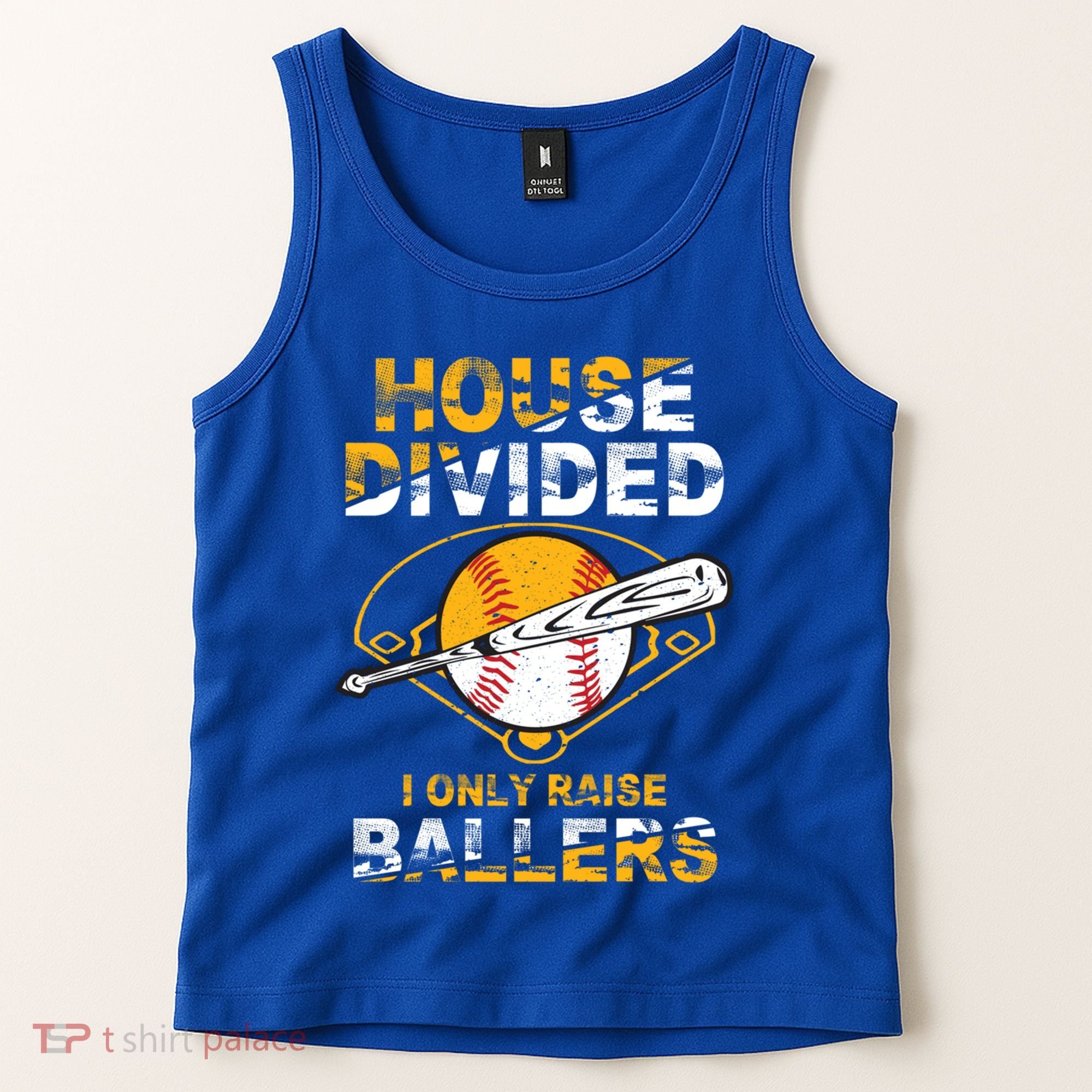 Funny House Divided I Only Raise Ballers Softball Baseball Gift Tank Top