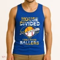 Funny House Divided I Only Raise Ballers Softball Baseball Gift Tank Top thumb 3