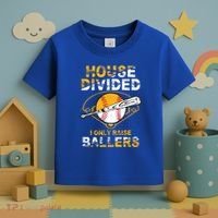 Funny House Divided I Only Raise Ballers Softball Baseball Gift Toddler T-Shirt thumb 3