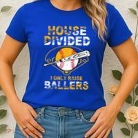 Funny House Divided I Only Raise Ballers Softball Baseball Gift Women's T-Shirt thumb 2