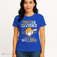 Funny House Divided I Only Raise Ballers Softball Baseball Gift Women's T-Shirt thumb 4