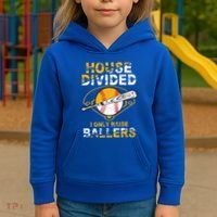 Funny House Divided I Only Raise Ballers Softball Baseball Gift Kids Hoodie thumb 3