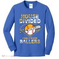 Funny House Divided I Only Raise Ballers Softball Baseball Gift Kids Long Sleeve Shirt thumb 0