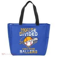 Funny House Divided I Only Raise Ballers Softball Baseball Gift Tote Bag thumb 0