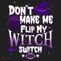 Funny Halloween Don't Make Me Flip My Witch Switch Golf Towel thumb 3