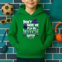 Funny Halloween Don't Make Me Flip My Witch Switch Kids Hoodie thumb 2