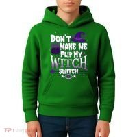 Funny Halloween Don't Make Me Flip My Witch Switch Kids Hoodie thumb 4