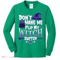 Funny Halloween Don't Make Me Flip My Witch Switch Kids Long Sleeve Shirt thumb 0