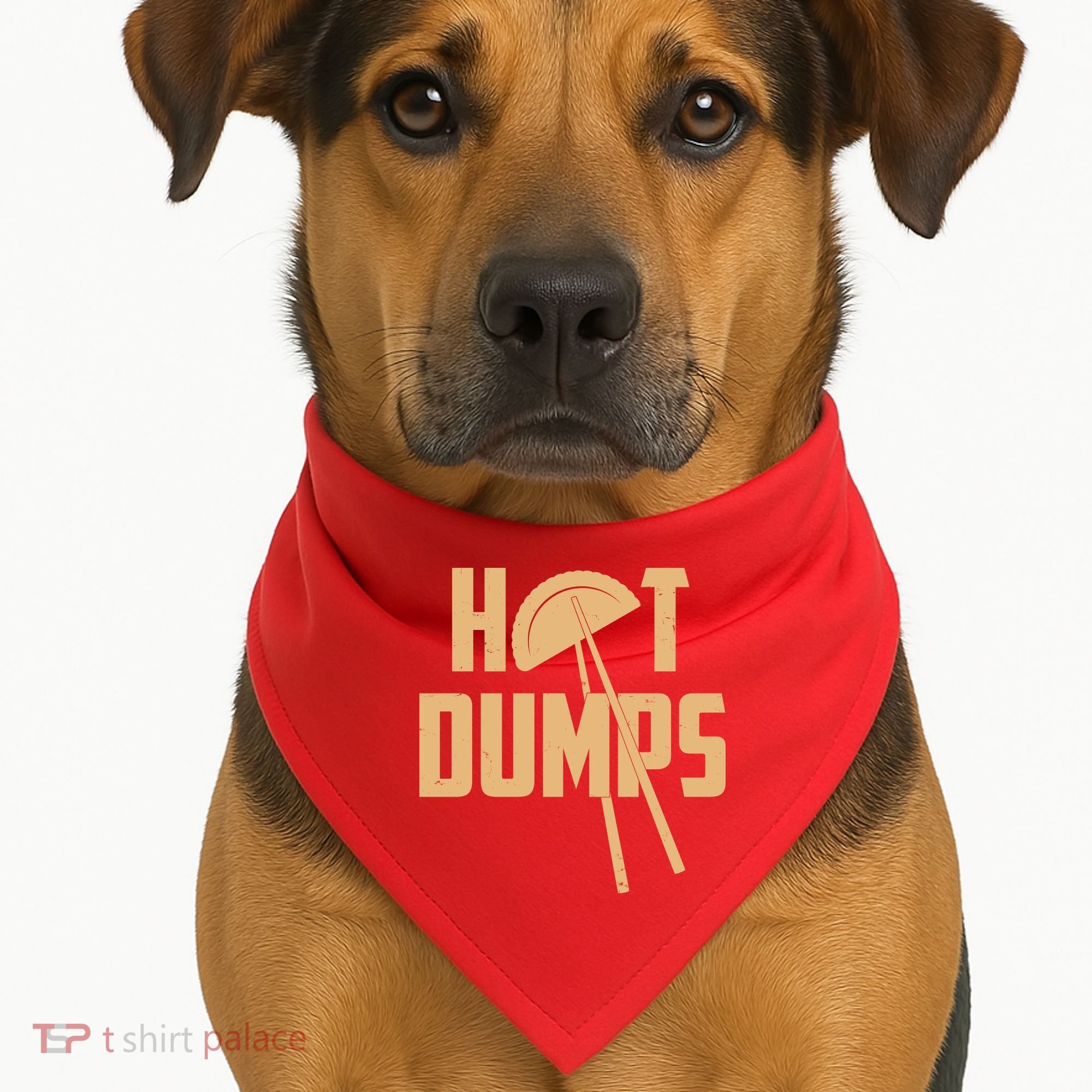 Funny Hot Dumps Dumplings USA-Made Doggie Bandana