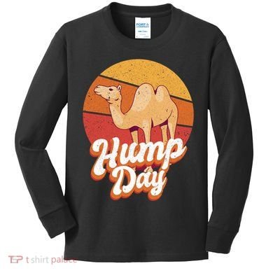 Funny Hump Day Camel Retro Vintage Camel Lovers Kids Long Sleeve Shirt