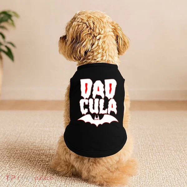 Funny Halloween Dadcula Dracula Doggie Tank