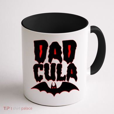 Funny Halloween Dadcula Dracula Coffee Mug back