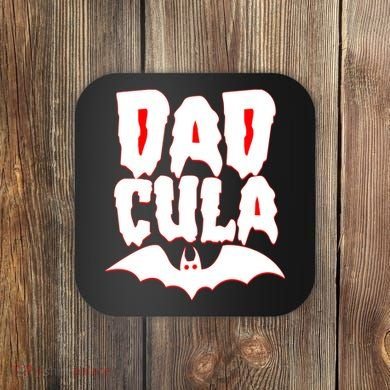 Funny Halloween Dadcula Dracula Coaster