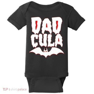 Funny Halloween Dadcula Dracula Baby Bodysuit