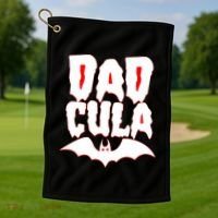 Funny Halloween Dadcula Dracula Golf Towel thumb 1