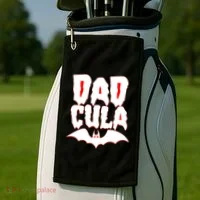 Funny Halloween Dadcula Dracula Golf Towel thumb 2