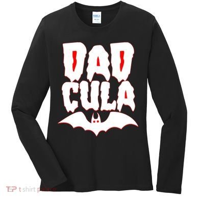 Funny Halloween Dadcula Dracula Women's Long Sleeve Shirt