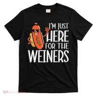 Funny Hot Dog I'm Just Here For The Wieners Sausage  T-Shirt thumb 0