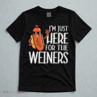 Funny Hot Dog I'm Just Here For The Wieners Sausage  T-Shirt thumb 5