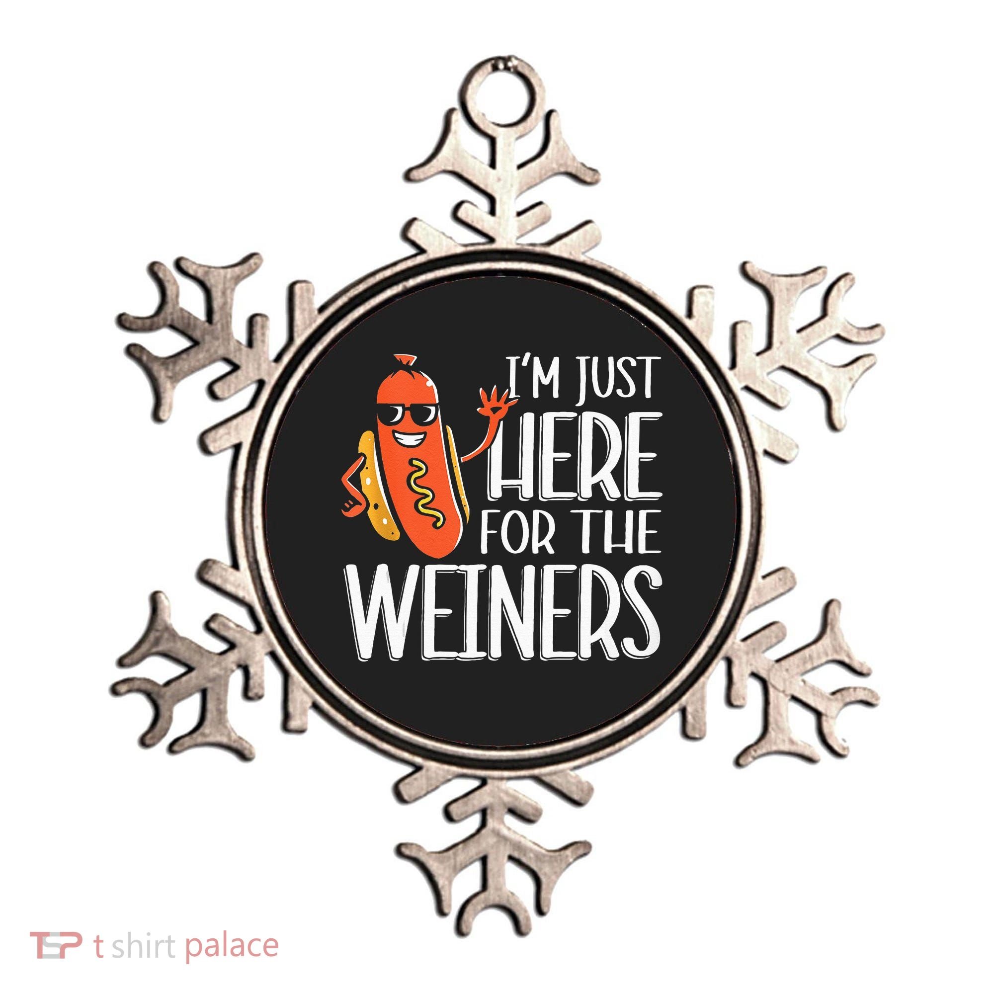 Funny Hot Dog I'm Just Here For The Wieners Sausage  Ornament
