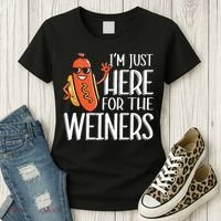 Funny Hot Dog I'm Just Here For The Wieners Sausage  Women's T-Shirt thumb 3
