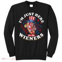 Funny Hot Dog I'm Just Here For The Wieners Sausage Lovers Sweatshirt thumb 0
