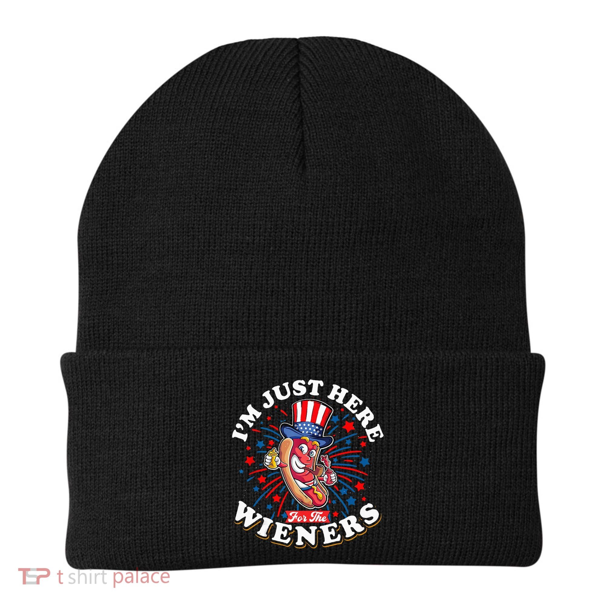 Funny Hot Dog I'm Just Here For The Wieners Sausage Lovers Beanie