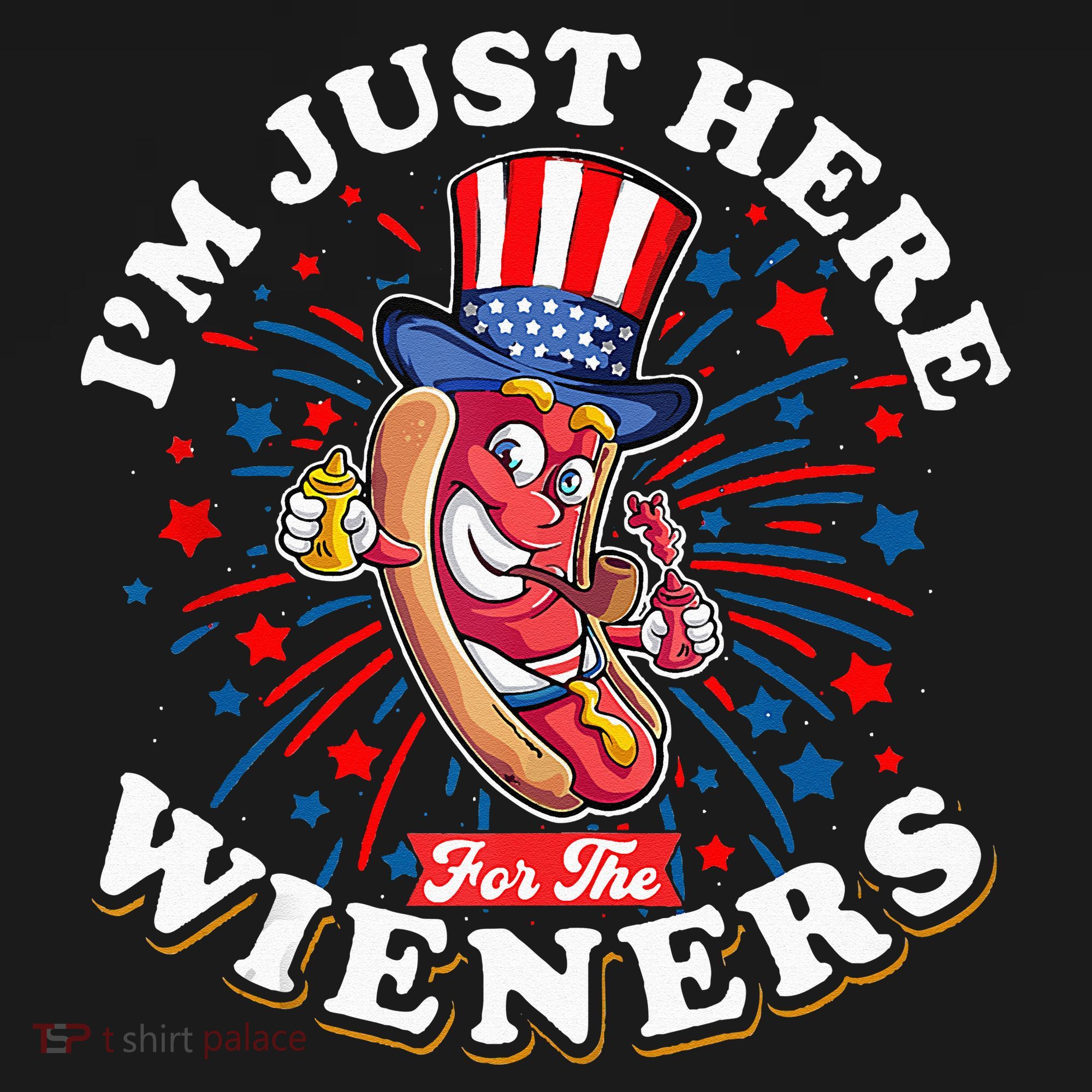 Funny Hot Dog I'm Just Here For The Wieners Sausage Lovers Mousepad