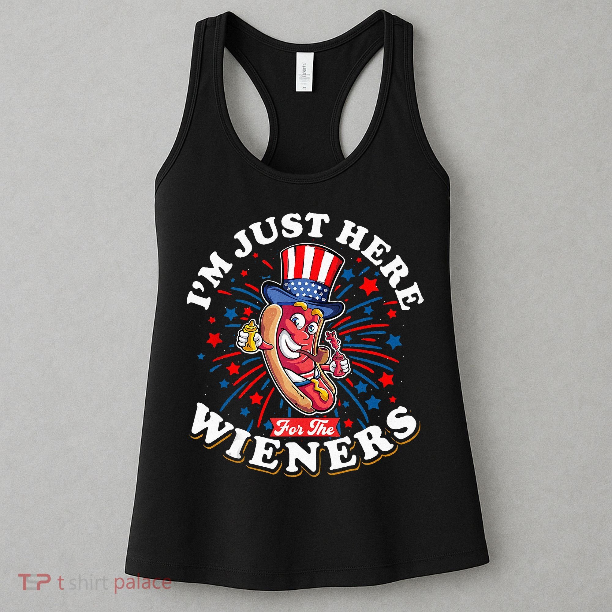Funny Hot Dog I'm Just Here For The Wieners Sausage Lovers Women's Tank Top