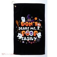 Funny Halloween Dont Scare Me I Poop Easily Golf Towel thumb 0