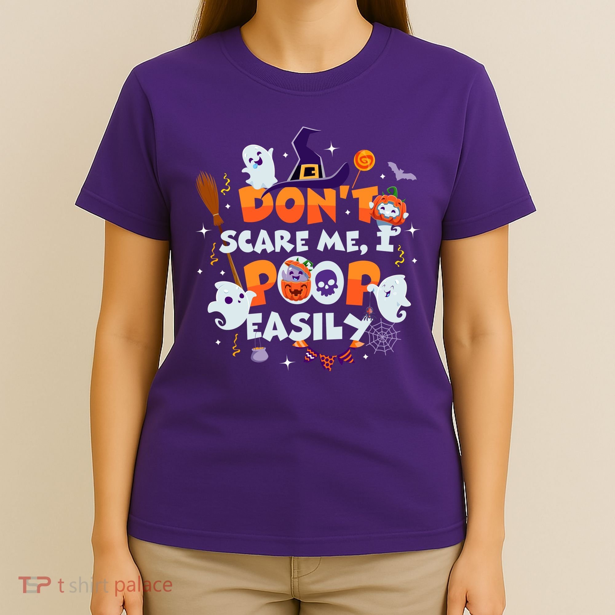 Funny Halloween Dont Scare Me I Poop Easily T-Shirt