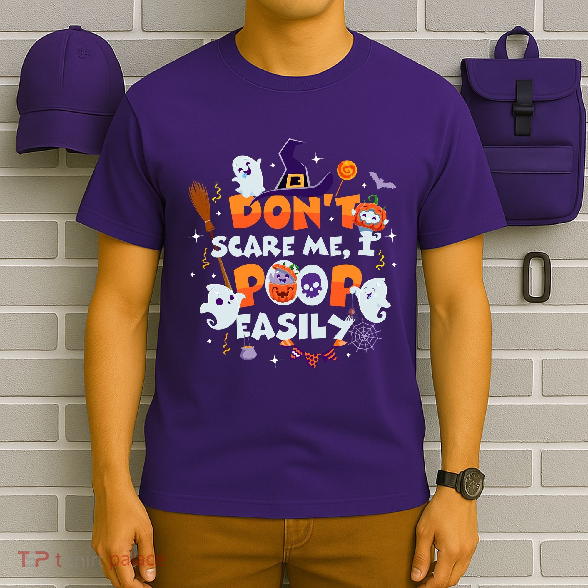Funny Halloween Dont Scare Me I Poop Easily T-Shirt