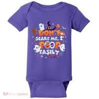 Funny Halloween Dont Scare Me I Poop Easily Baby Bodysuit thumb 0