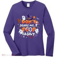 Funny Halloween Dont Scare Me I Poop Easily Women's Long Sleeve Shirt thumb 0