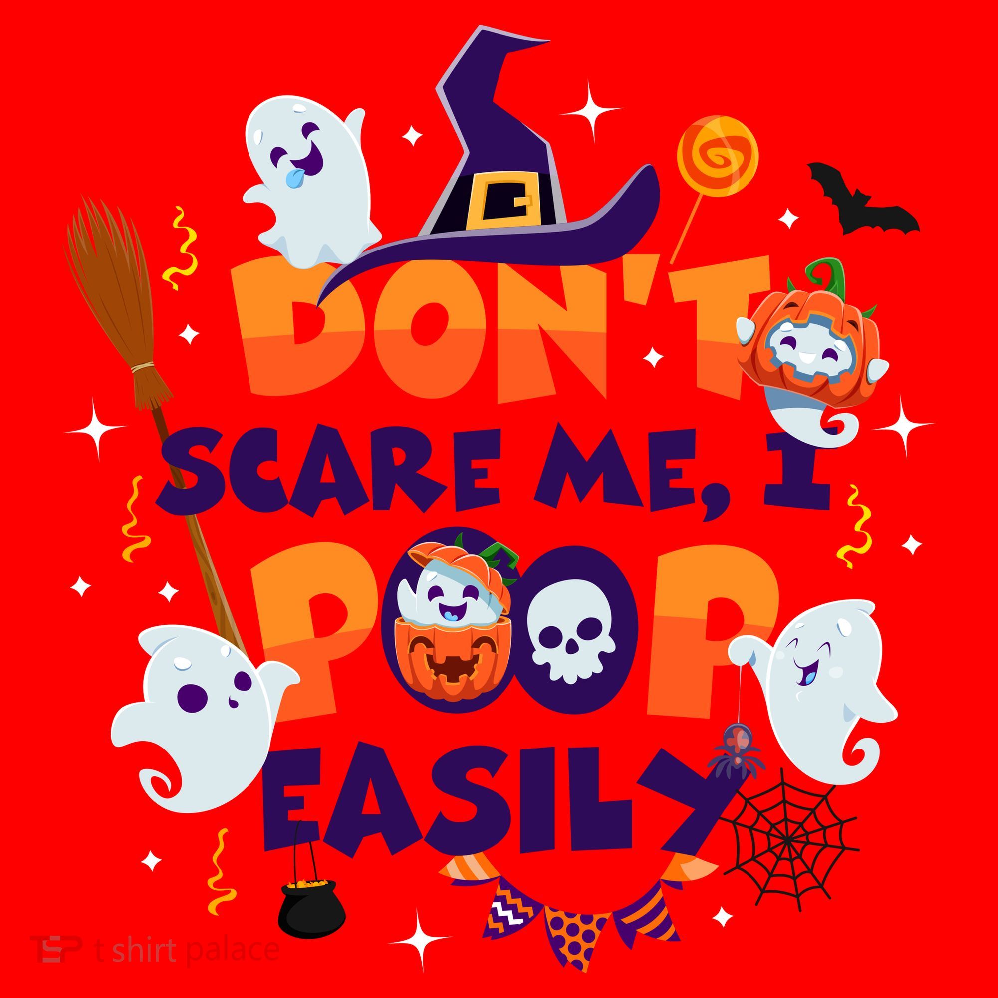 Funny Halloween Dont Scare Me I Poop Easily Santa Hat
