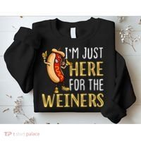 Funny Hot Dog I'm Just Here For The Wieners Sausage Sweatshirt thumb 2